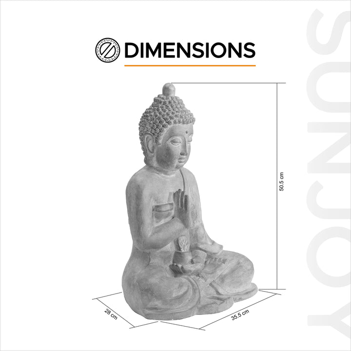 Meditating Garden Figure Buddha in Clay