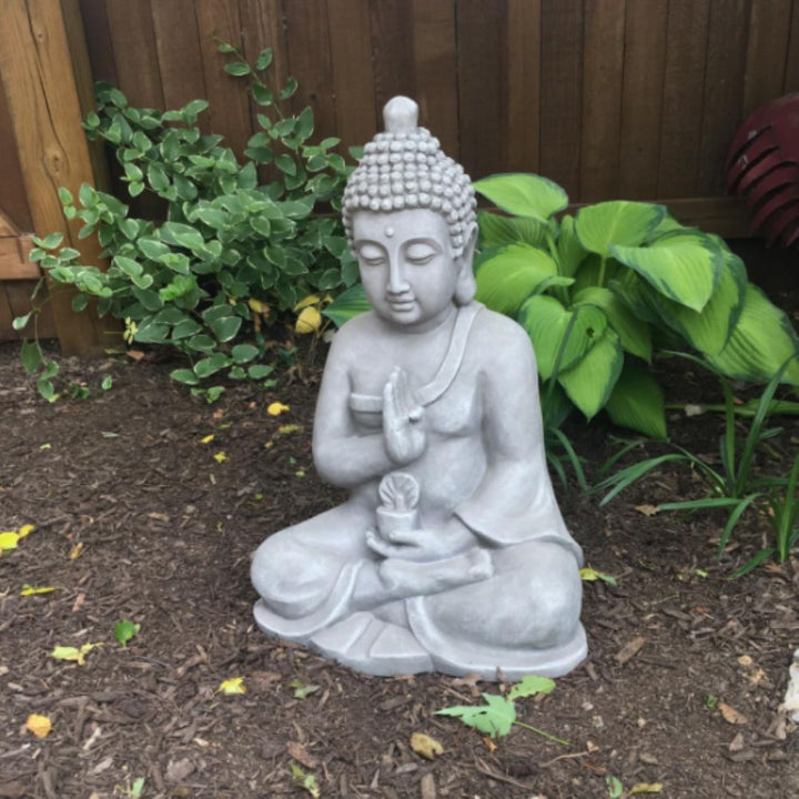 Meditating Garden Figure Buddha in Clay