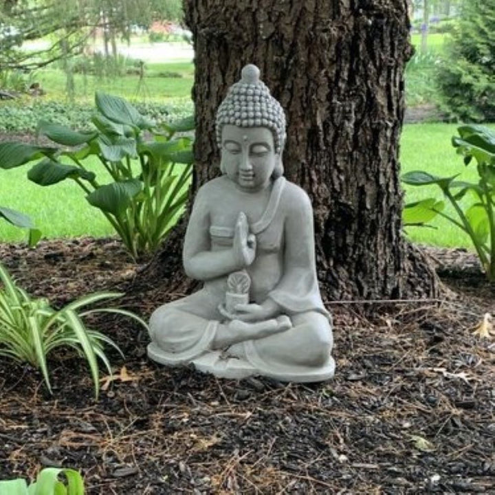 Meditating Garden Figure Buddha in Clay