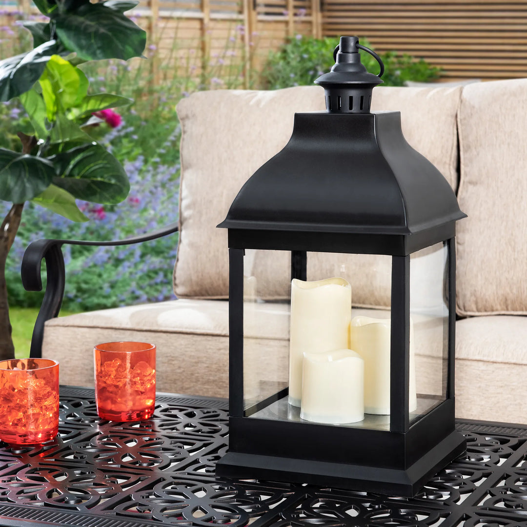 Classic Black 50CM Outdoor Battery Powered Lantern