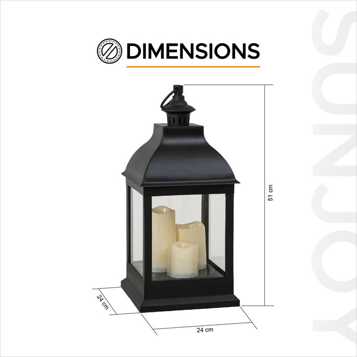 Classic Black 50CM Outdoor Battery Powered Lantern