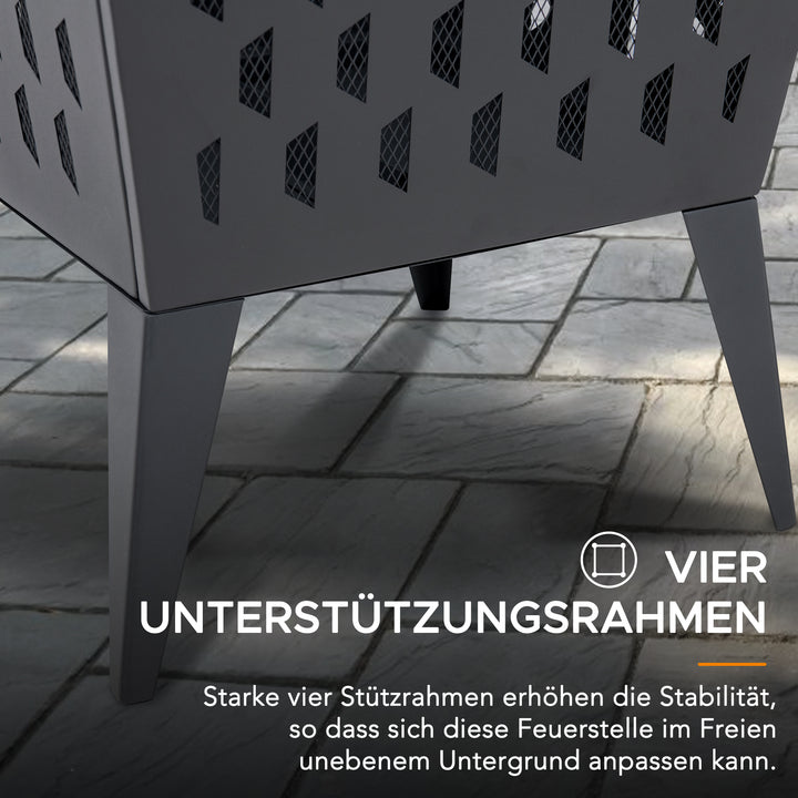 Stahl Feuerkorb ALBANI - Ø51cm, schwarz