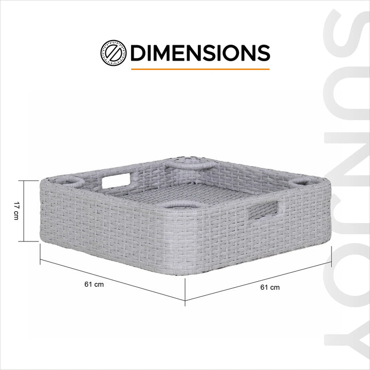61x61 CM Wicker Floating Pool Trays - Grey