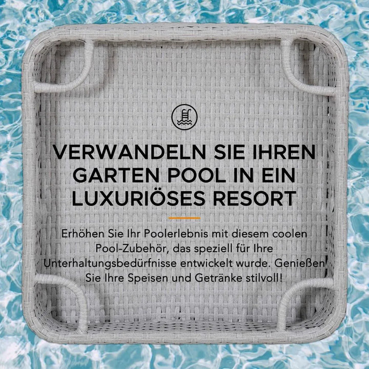 61x61 CM Wicker Floating Pool Trays - Grey