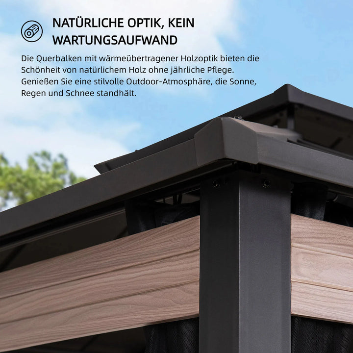 Heavy-Duty Screened Hardtop Gazebo 3.6m x 3m