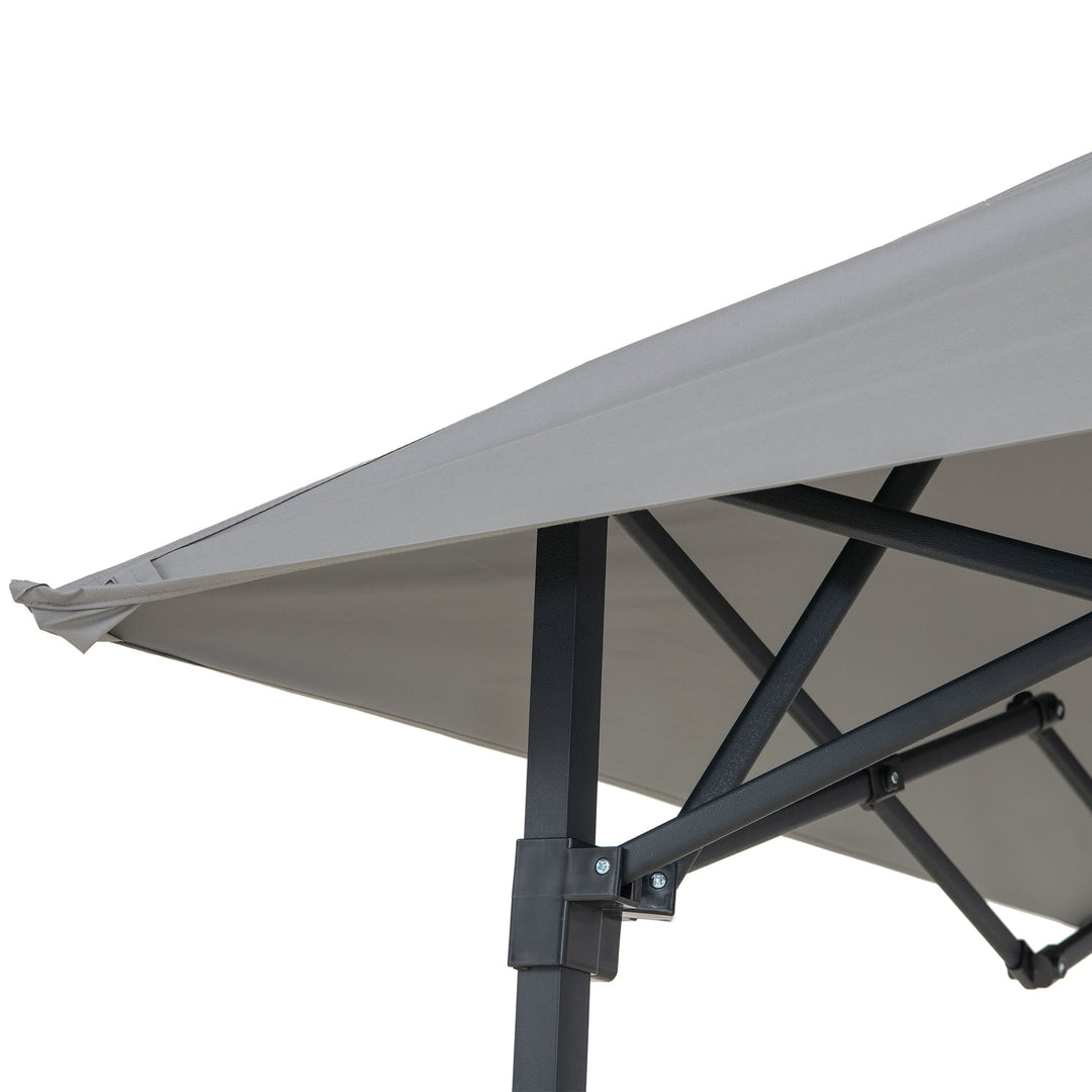Portabler Stahl Grill Pavillon CINTO mit LED-Licht - 160cm x 250cm, grau