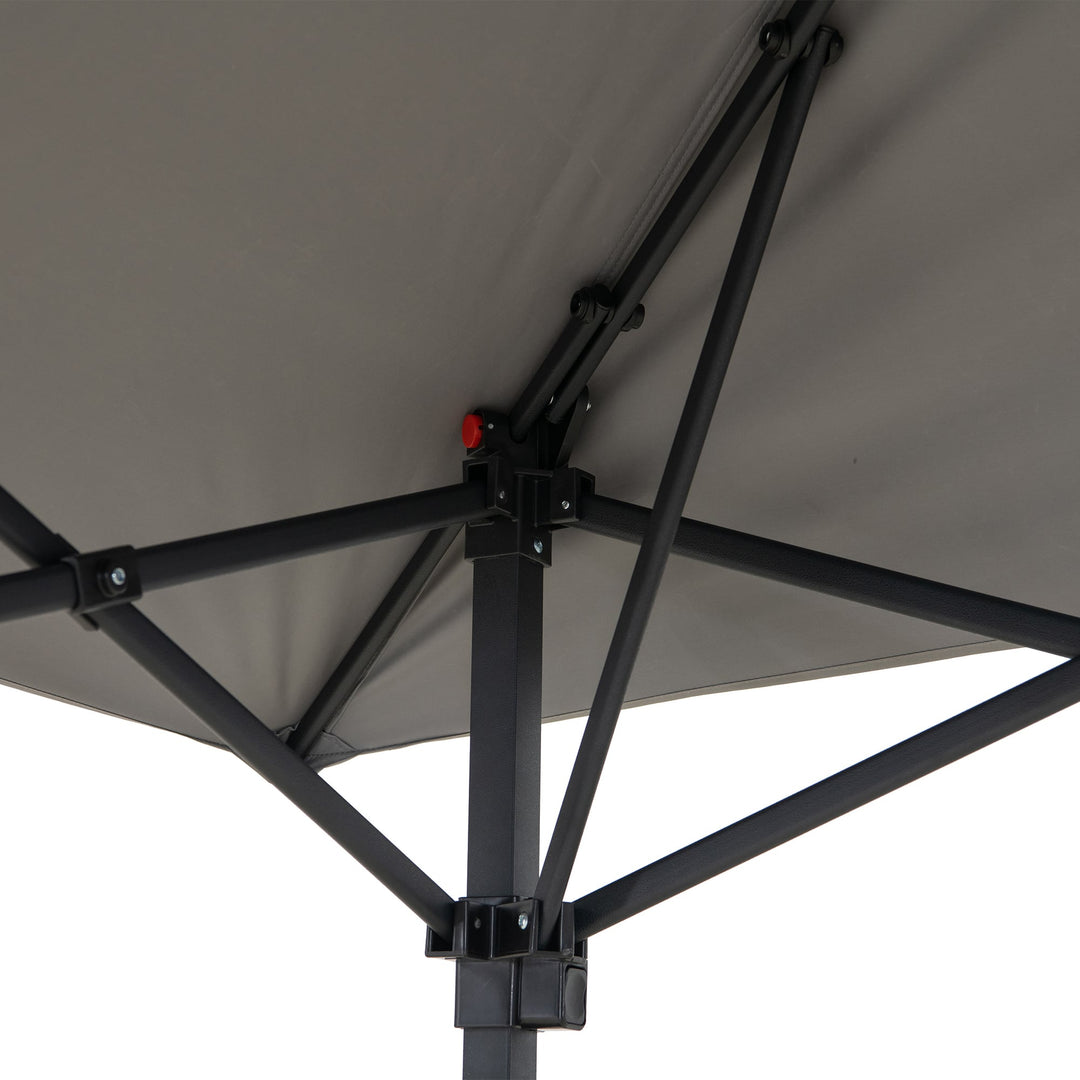 Portabler Stahl Grill Pavillon CINTO mit LED-Licht - 160cm x 250cm, grau