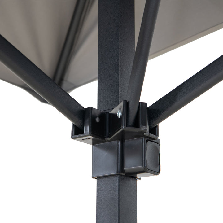 Portabler Stahl Grill Pavillon CINTO mit LED-Licht - 160cm x 250cm, grau