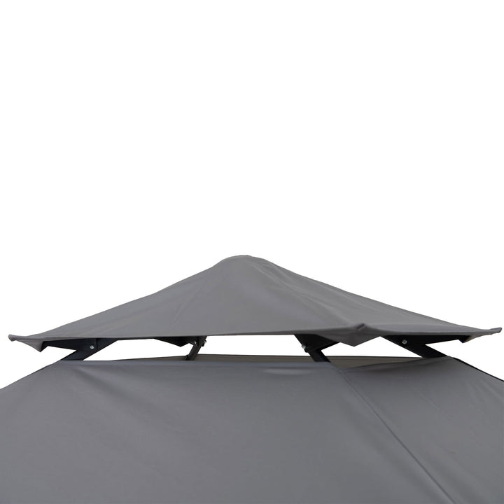 Portabler Stahl Grill Pavillon CINTO mit LED-Licht - 160cm x 250cm, grau