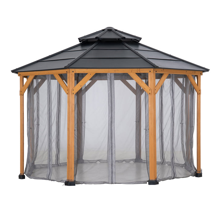 Filet pour tonnelle en bois de cèdre 395cm x 395cm