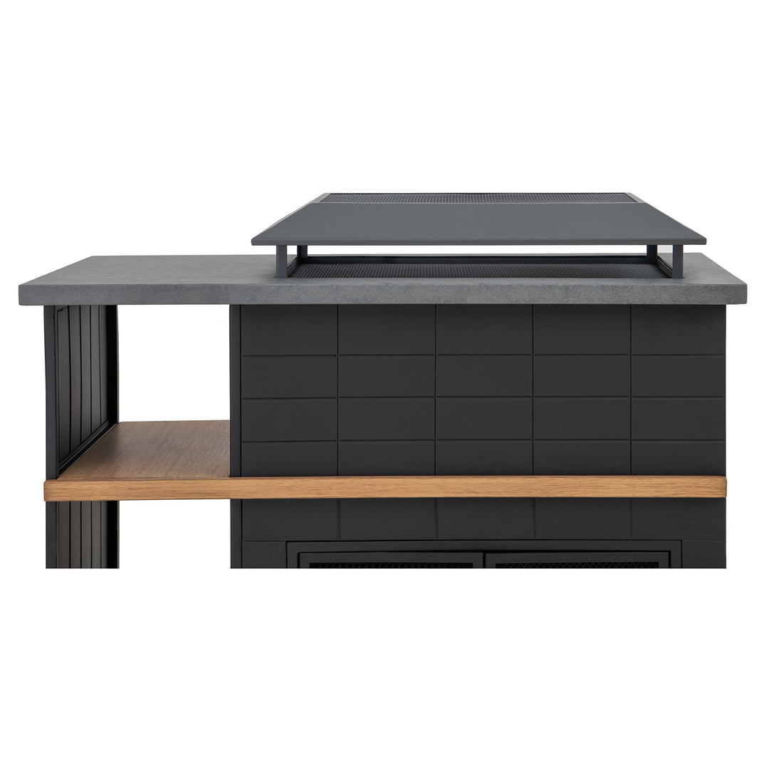 Stahl Holzkamin Etna  - 106cm x 132cm, schwarz