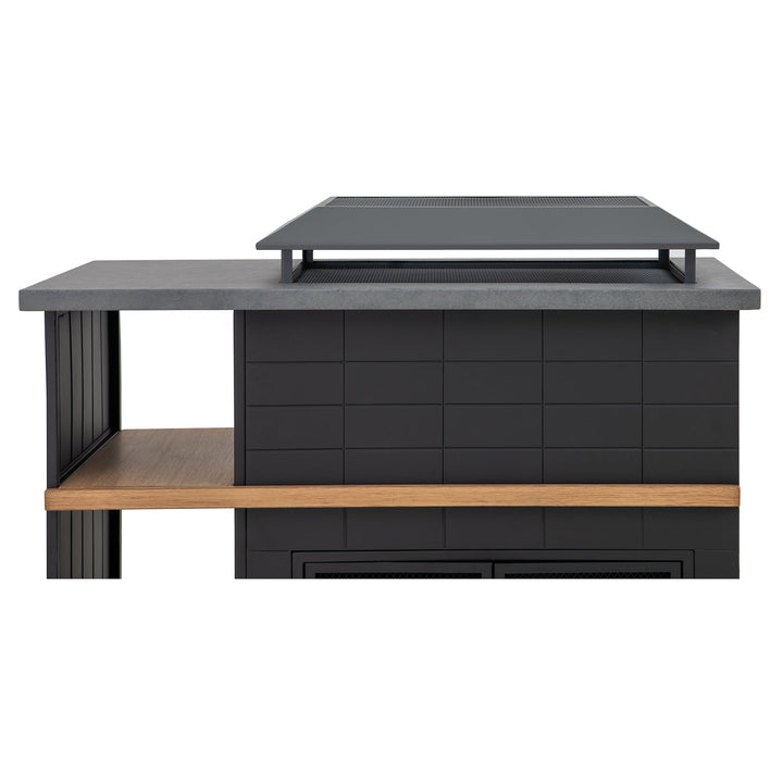Stahl Holzkamin Etna  - 106cm x 132cm, schwarz