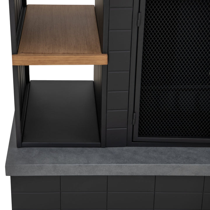 Stahl Holzkamin Etna  - 106cm x 132cm, schwarz