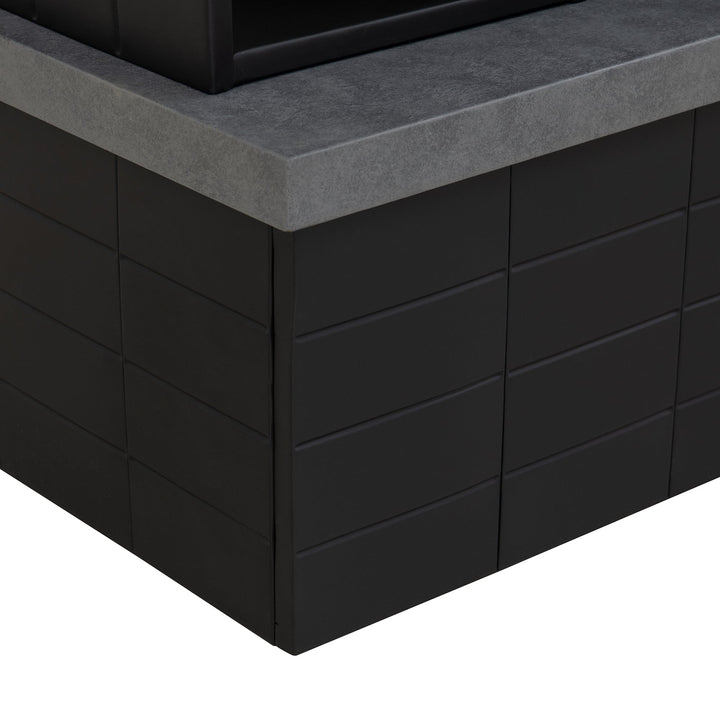 Stahl Holzkamin Etna  - 106cm x 132cm, schwarz