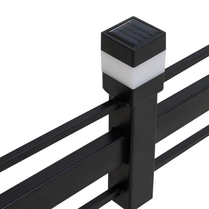 Solar-Gartenbegrenzungszaun aus Eisen - 5er-Pack, schwarz