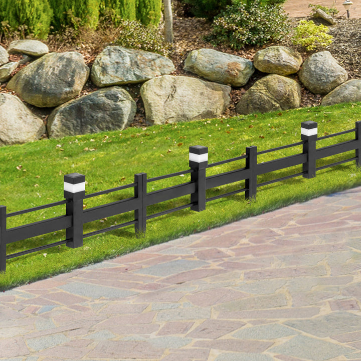 Solar-Gartenbegrenzungszaun aus Eisen - 5er-Pack, schwarz