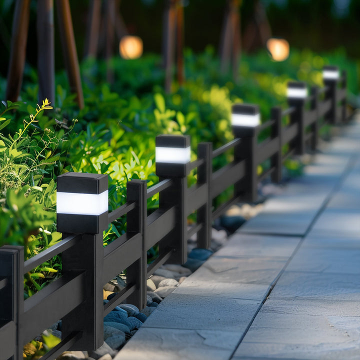 Solar-Gartenbegrenzungszaun aus Eisen - 5er-Pack, schwarz