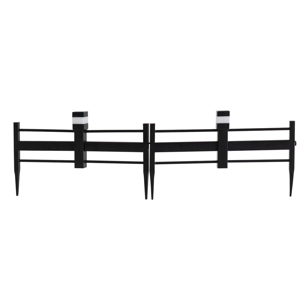 Solar-Gartenbegrenzungszaun aus Eisen - 5er-Pack, schwarz