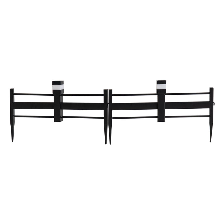 Solar-Gartenbegrenzungszaun aus Eisen - 5er-Pack, schwarz