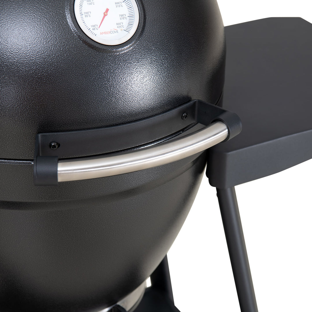Grill en forme d'œuf avec plaque à pizza, noir