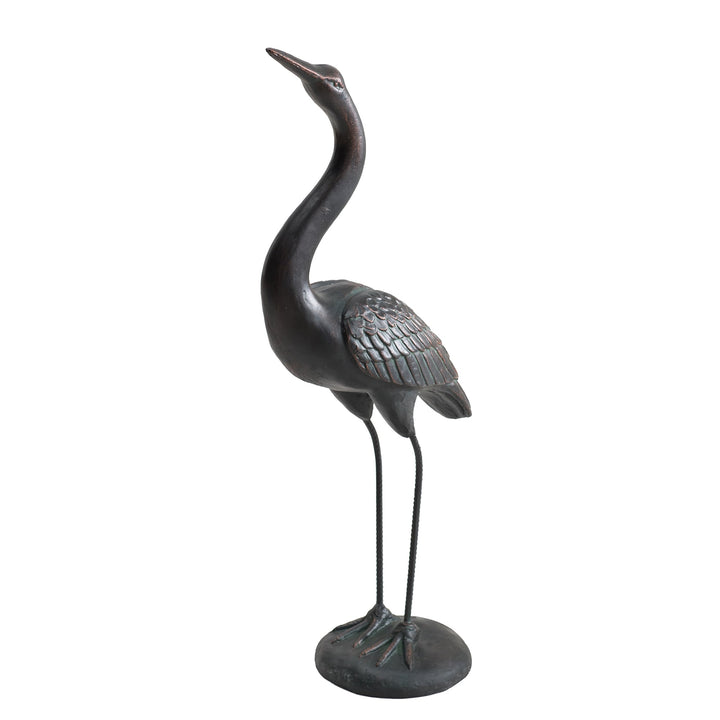 Gartenfigur Kranich aus Bronze, 2er Set - klein