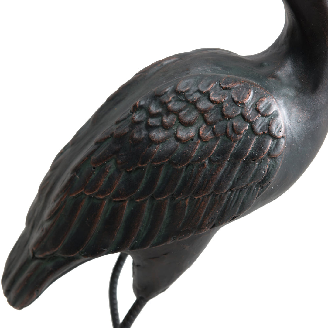 Gartenfigur Kranich aus Bronze, 2er Set - klein