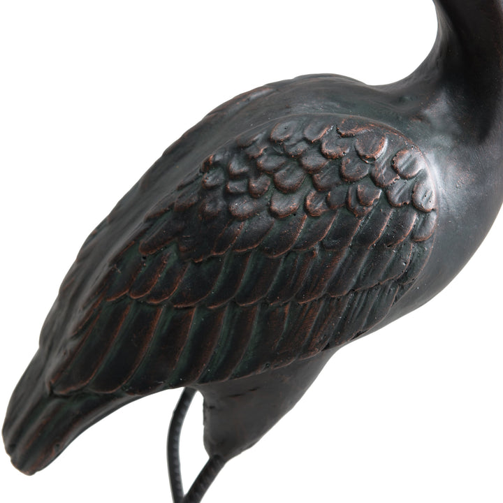 Gartenfigur Kranich aus Bronze, 2er Set - klein