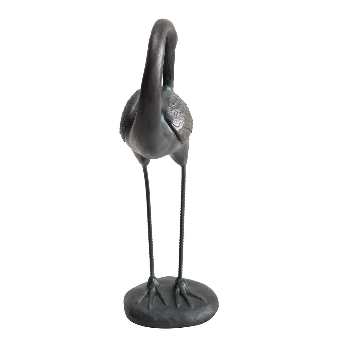 Gartenfigur Kranich aus Bronze, 2er Set - klein