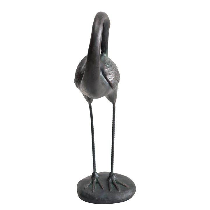 Gartenfigur Kranich aus Bronze, 2er Set - klein