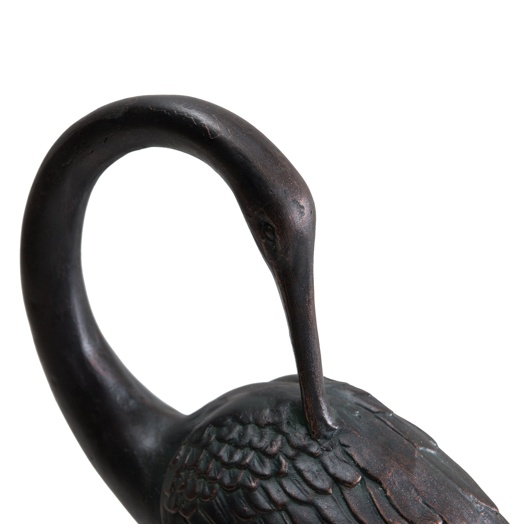 Gartenfigur Kranich aus Bronze, 2er Set - klein