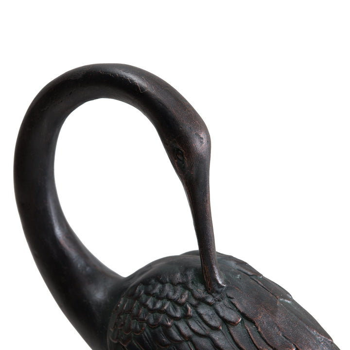 Gartenfigur Kranich aus Bronze, 2er Set - klein