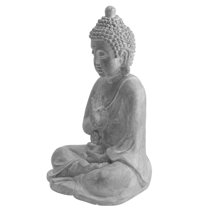 Gartenfigur Buddha aus Ton, meditierend