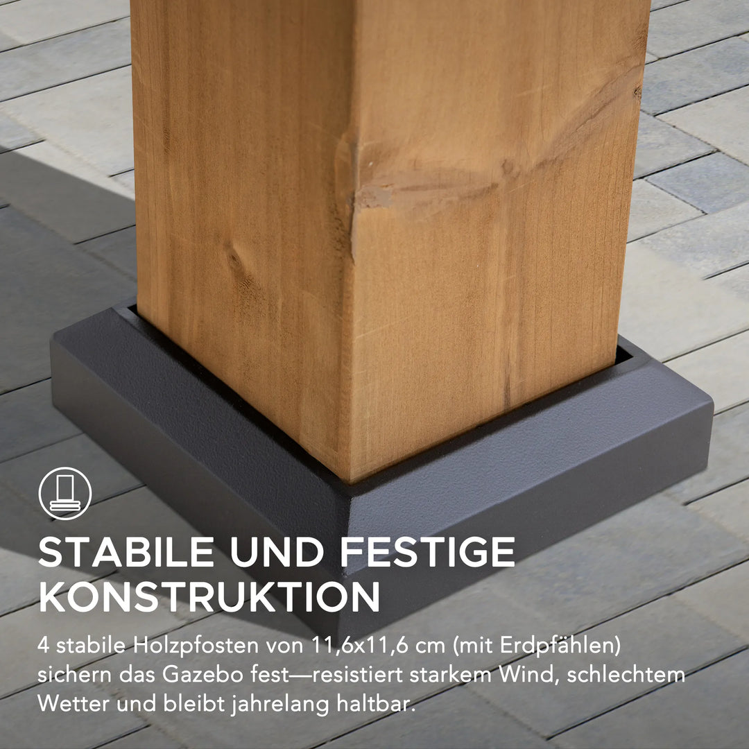 KAPS Outdoor Wooden Gazebo 330cm x 330cm