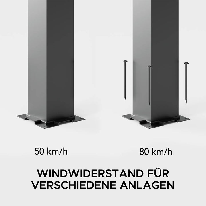 Pergola à lames Matterhorn avec éclairage LED solaire et système de drainage – 306 × 406 cm