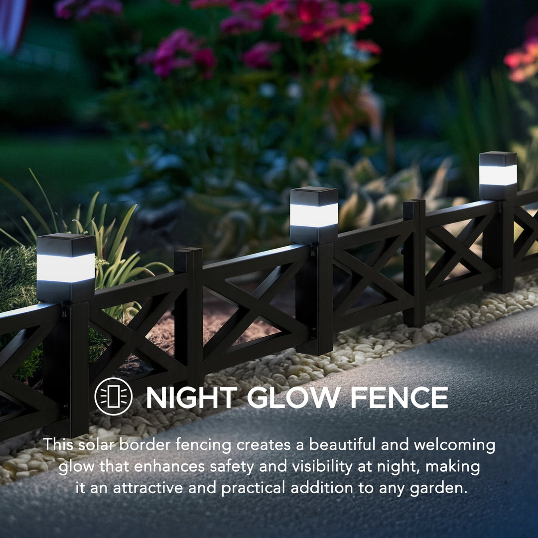 Solar-Gartenbegrenzungszaun aus Eisen - 5er-Pack