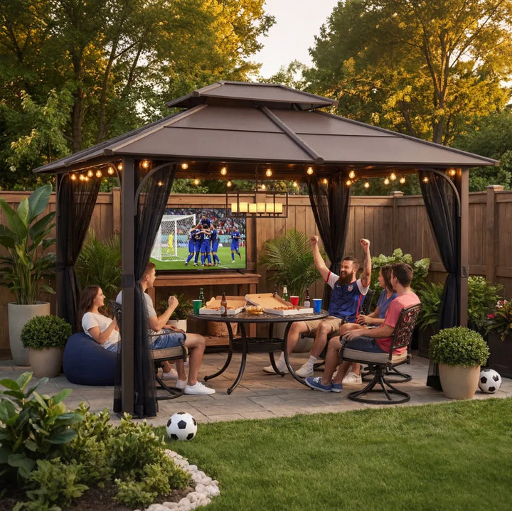 SUNJOY Steel Metal Gazebo - 307cm x 366cm