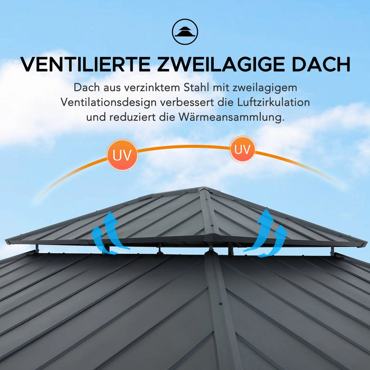 Zedernholz Pavillon TRIVOR – 390 cm x 450 cm