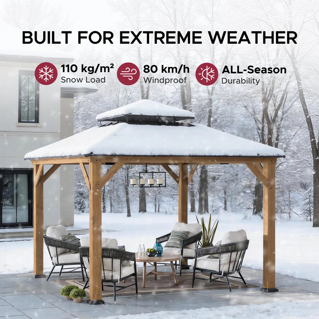 Outdoor Wooden Gazebo KAPS - 330cm x 330cm