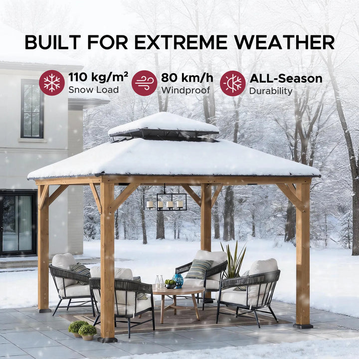 Outdoor Wooden Gazebo KAPS - 330cm x 330cm
