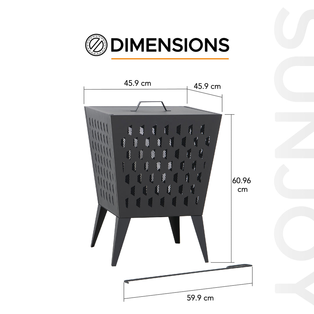 Stahl Feuerkorb ALBANI - Ø51cm, schwarz