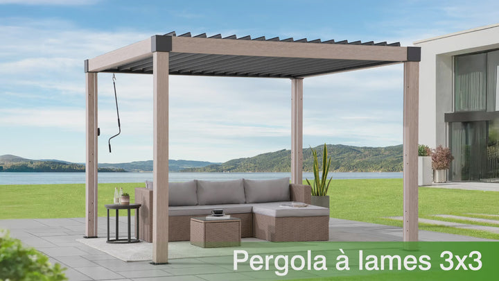 Modulare Multi Lamellenpergola MATTERHORN mit LED - 306cm x 306cm, Aluminium