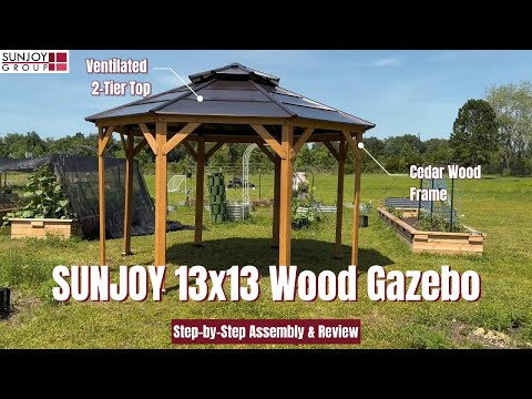 SUNJOY 13x13 Octagon Gazebo Assembly & Review