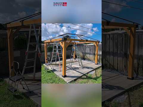 Customer Show of ERNIR Cedar Wood Gazebo - 393cm x 452cm