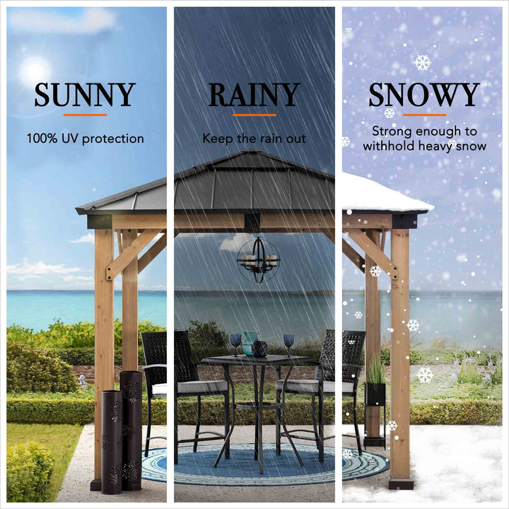 Zedernholz Gazebo RAPI - 273cm x 273cm