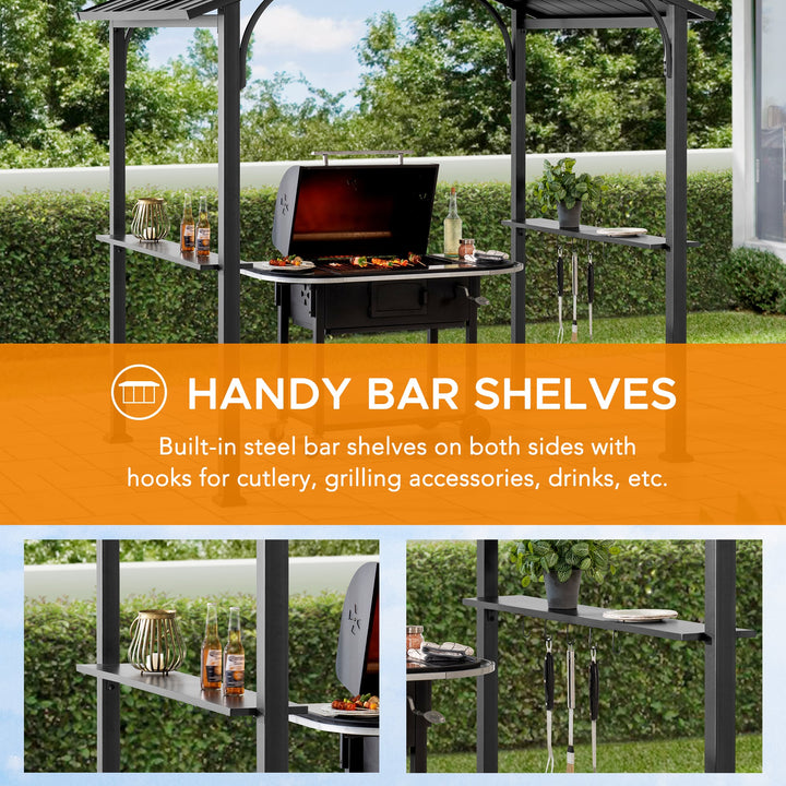 Pavillon barbecue en acier ECRINS - 153cm x 242cm