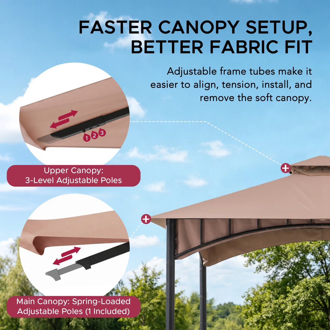 LAURO Fabric Gazebo - 340cm x 340cm