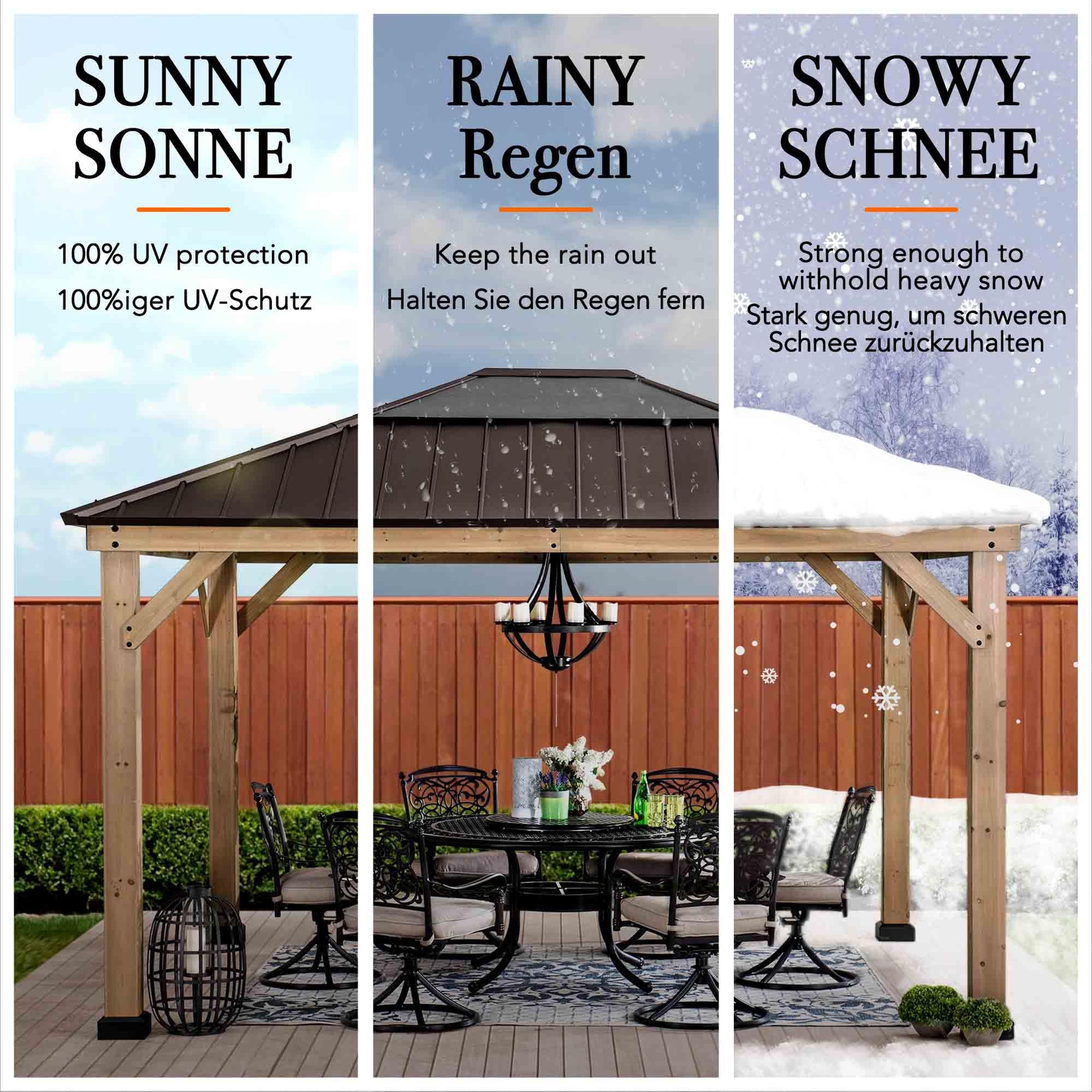 Sunjoy Gazebo BRURI 393cm x 335cm Sunjoy Gartenmöbel