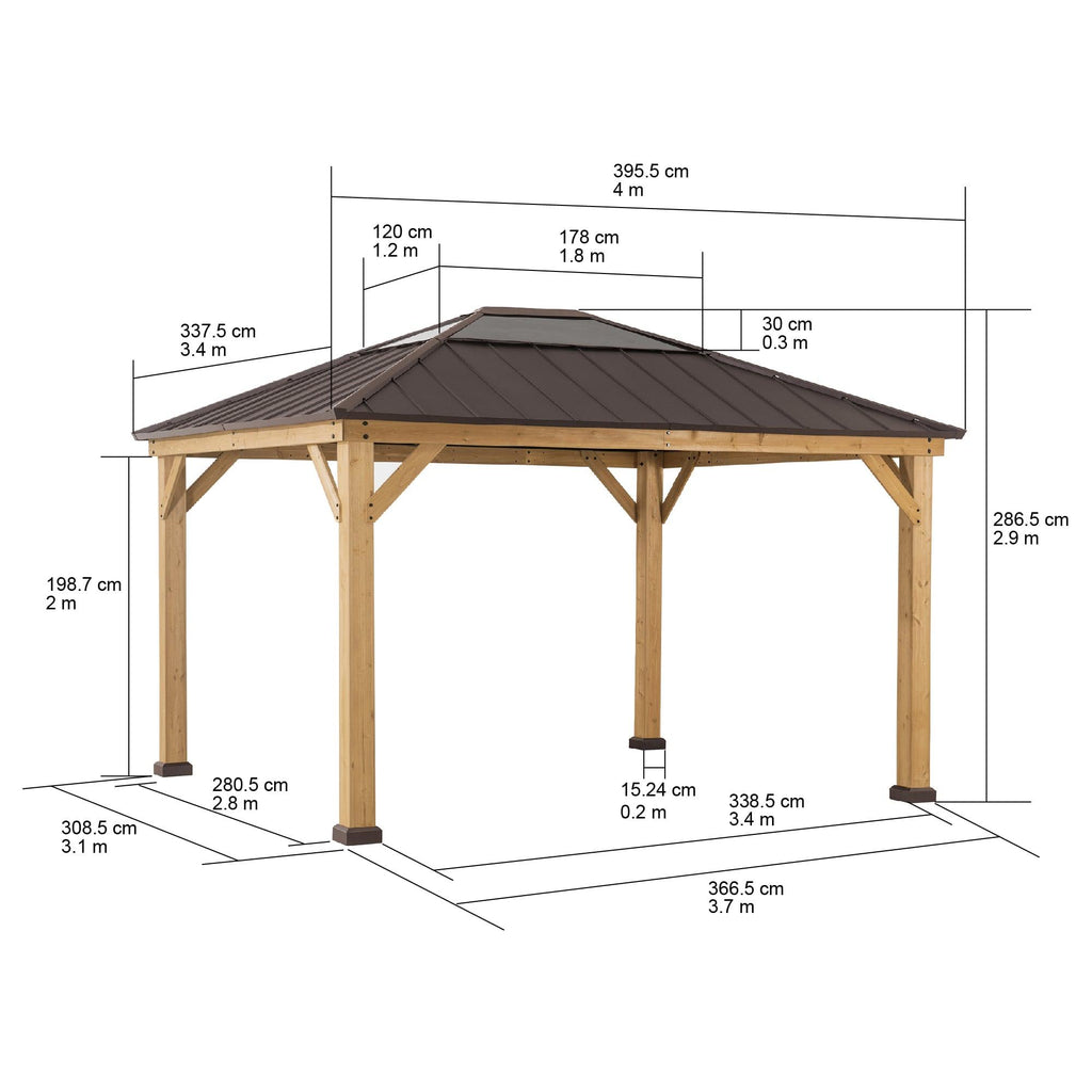 Gazebo BRURI - 395cm x 335cm - sunjoyonline.eu