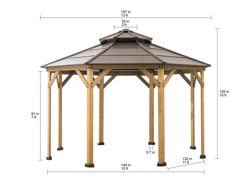 Gazebo EGGI - 395cm x 395cm - Sunjoy Gartenmöbel