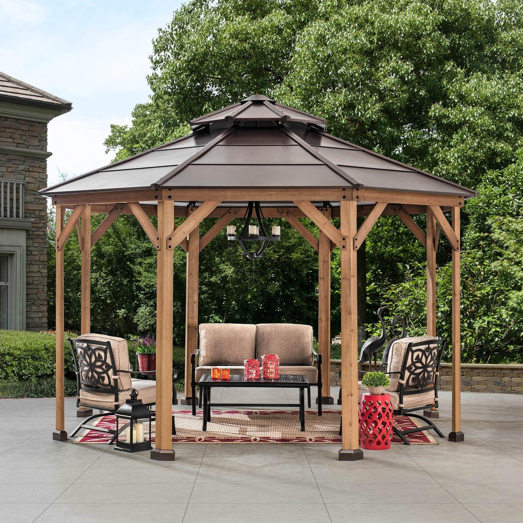 Gazebo EGGI - 395cm x 395cm - Sunjoy Gartenmöbel